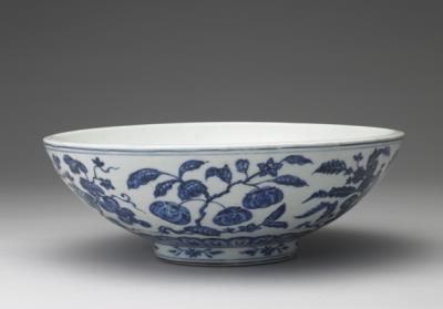 图片[2]-Bowl with flowers and fruit of the four seasons in underglaze blue, Ming dynasty, Xuande reign (1426-1436)-China Archive